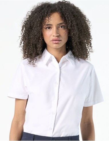 SOL-16030-Womens Oxford-Blouse Elite Short Sleeve